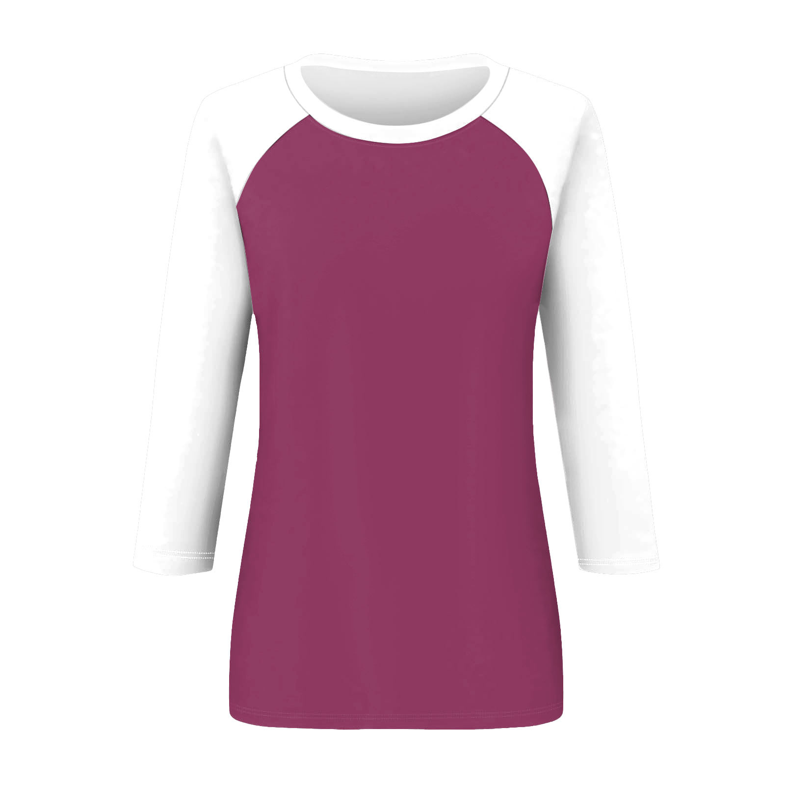 thumbnail image 4 of Camiseta raglán de manga 3/4 para mujer: cuello redondo, estampado informal, versátil para todas las estaciones (S-XXL), 4 of 5